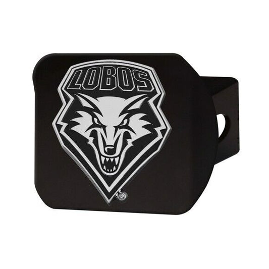 New Mexico Lobos Hitch Cover - Heavy Duty Black - 3.4" x 4"