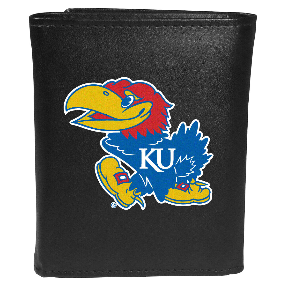 Kansas Jayhawks Leather Tri-fold Wallet Large Logo