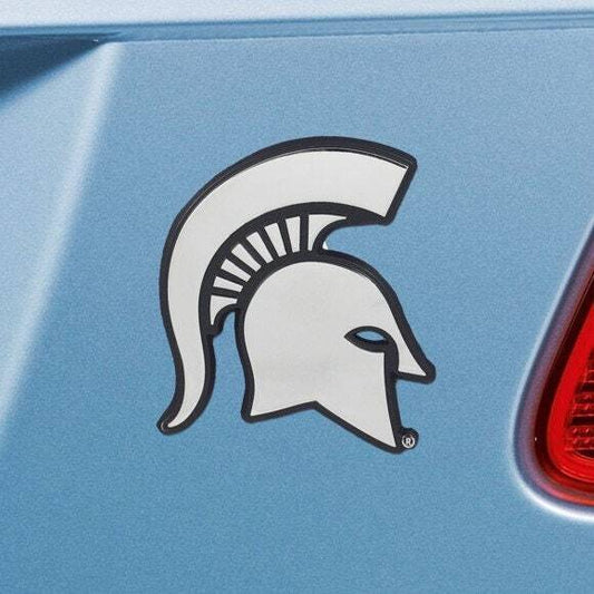 MICHIGAN STATE SPARTANS - CHROME AUTO EMBLEM - 3" X 3"