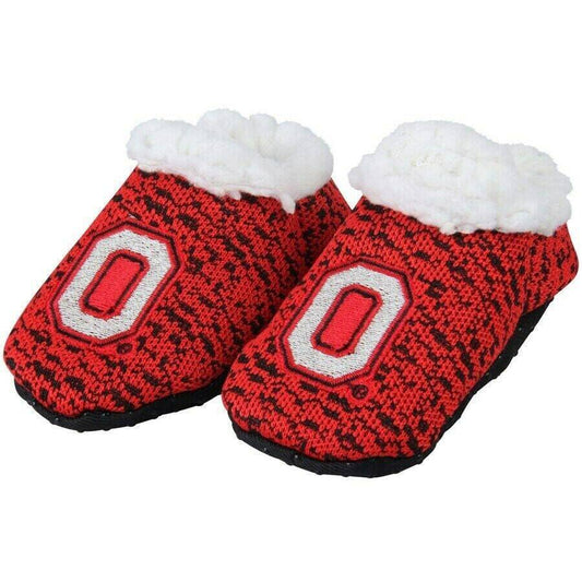 Ohio State Buckeyes Knit Baby Bootie  Embroidered Graphics  Faux Fur Lining