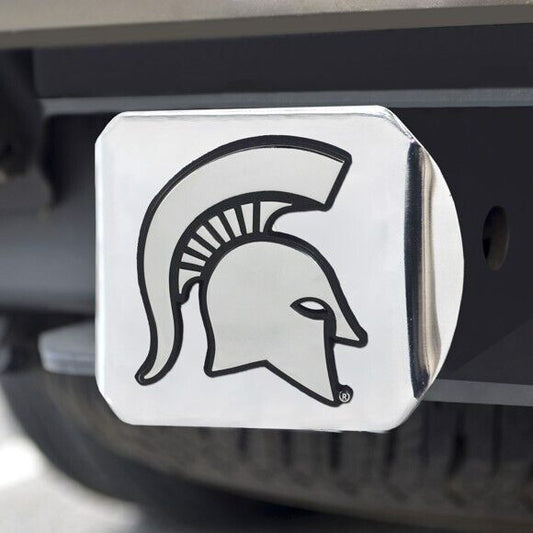 Michigan State Spartans Hitch Cover - Heavy Duty Chrome  - 3.4" x 4"