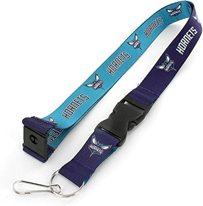 Charlotte Hornets Two Tone Lanyard Keychains