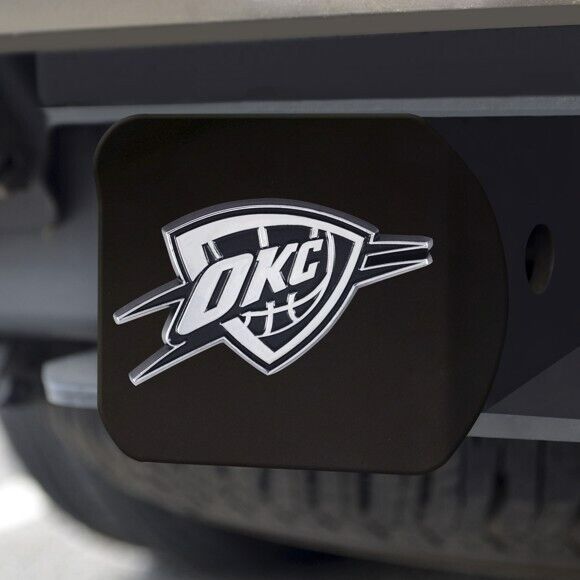 Oklahoma City Thunder Hitch Cover - Heavy Duty Black - 3.4" x 4"