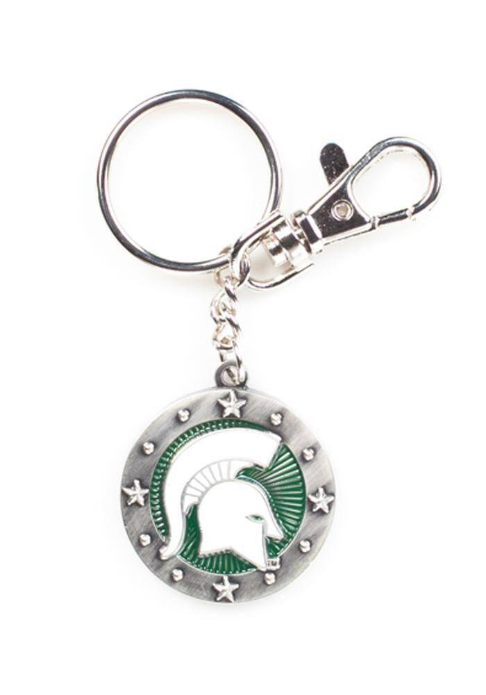 Michigan State Spartans Impact Metal Keychain Keyrings Heavy Duty 1 1/4 inch 