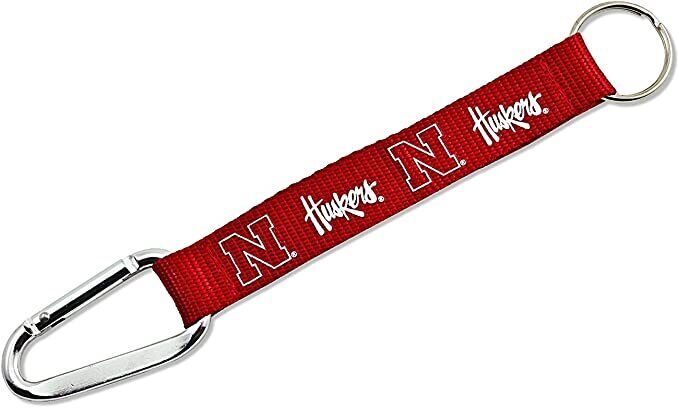 NEBRASKA CORNHUSKERS CARABINER LANYARD KEYCHAIN