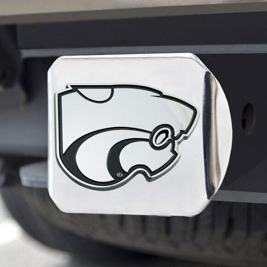 Kansas State Wildcats Hitch Cover - Heavy Duty Chrome  - 3.4" x 4"