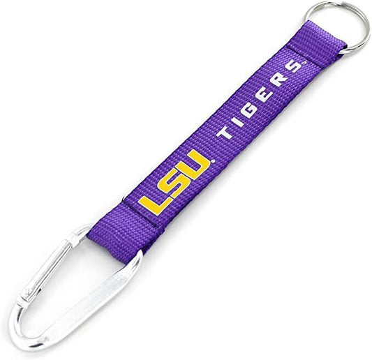 LSU TIGERS CARABINER LANYARD KEYCHAIN