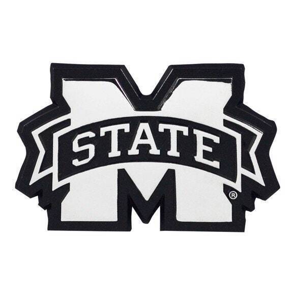 MISSISSIPPI STATE BULLDOGS - CHROME AUTO EMBLEM - 3" X 3"