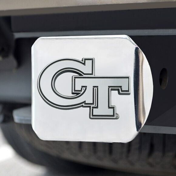 Georgia Tech Yellow Jackets Hitch Cover - Heavy Duty Chrome  - 3.4" x 4"