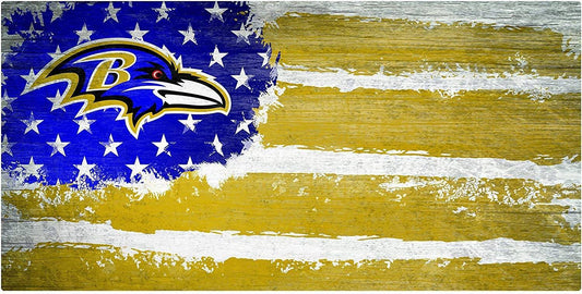 Baltimore Ravens "Flag Themed" Wood Signs 6"x12"