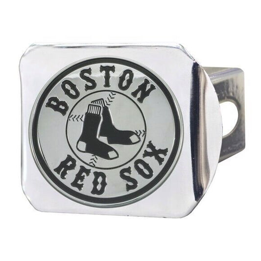 Boston Red Sox Hitch Cover - Heavy Duty Chrome  - 3.4" x 4"