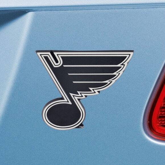 ST. LOUIS BLUES  - CHROME AUTO EMBLEM - 3" X 3"