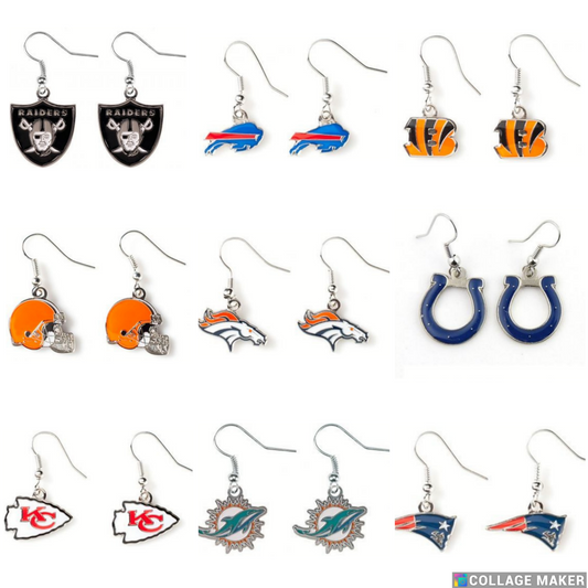 NFL Licensed Necklace & Dangler Earrings Set - Pick Your Team