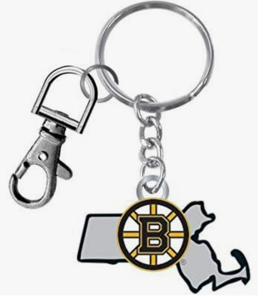 Boston Bruins State Design Heavyweight Metal Keychain Keyrings