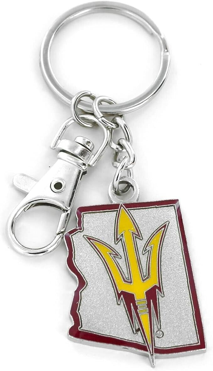 Arizona State Sun Devils State Design Heavyweight Metal Keychain Keyrings