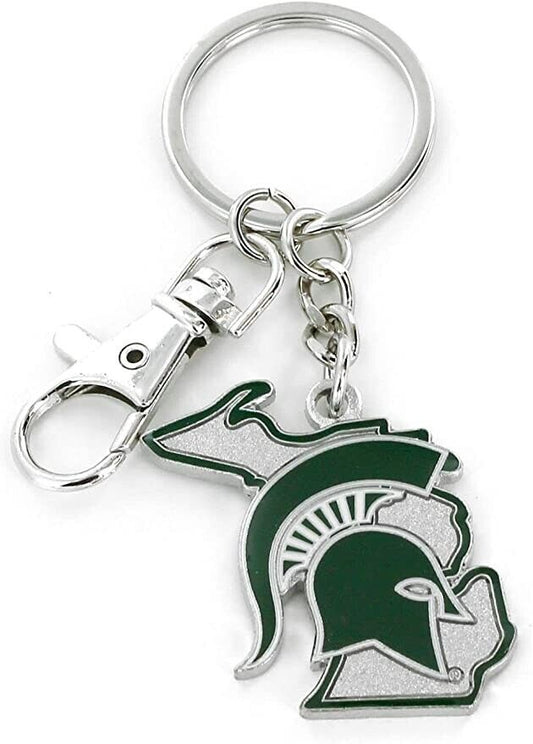 Michigan State Spartans State Design Heavyweight Metal Keychain Keyrings