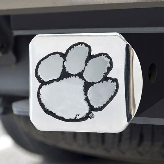 Clemson Tigers Hitch Cover - Heavy Duty Chrome  - 3.4" x 4"