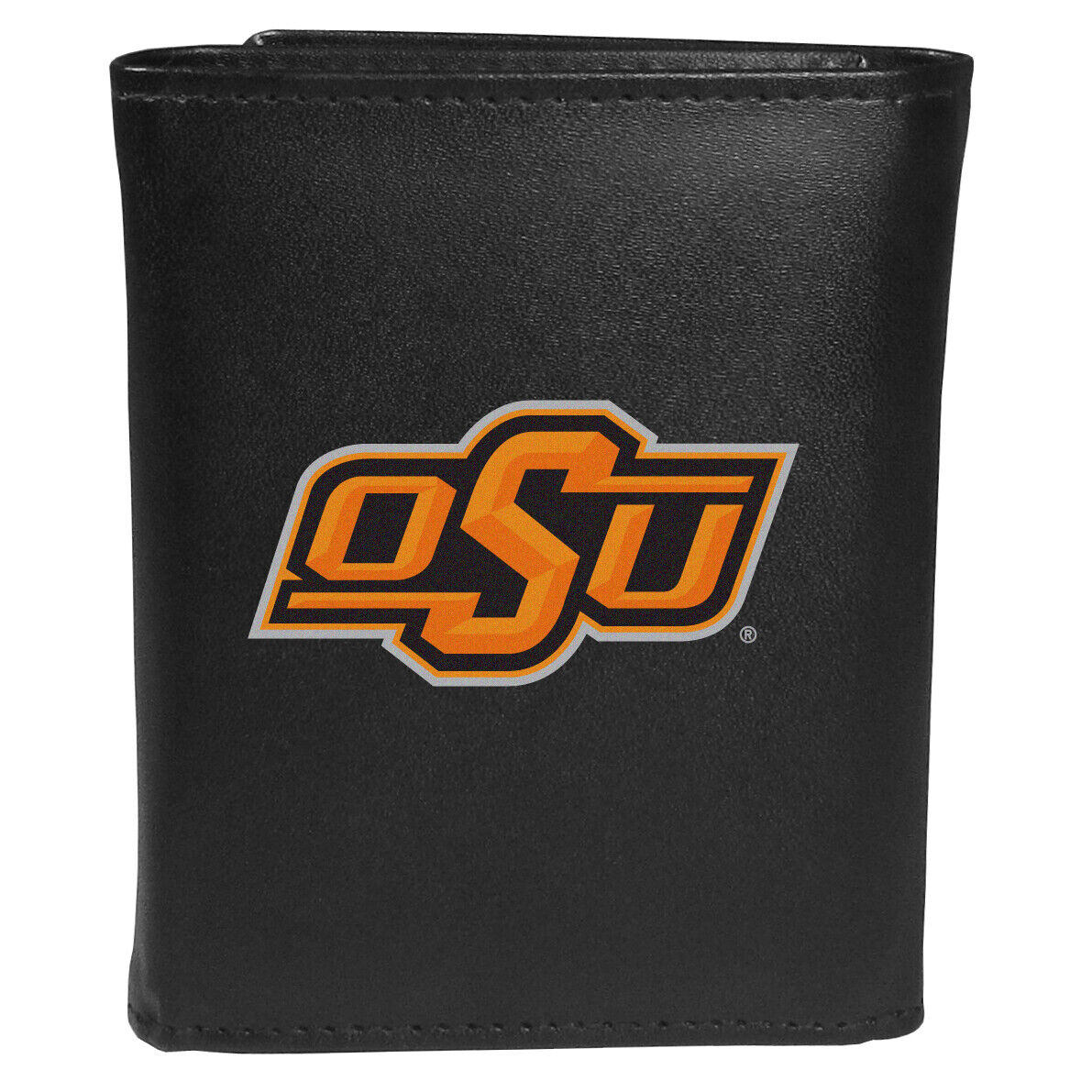 Oklahoma State Cowboys Leather Tri-fold Wallet Large Logo