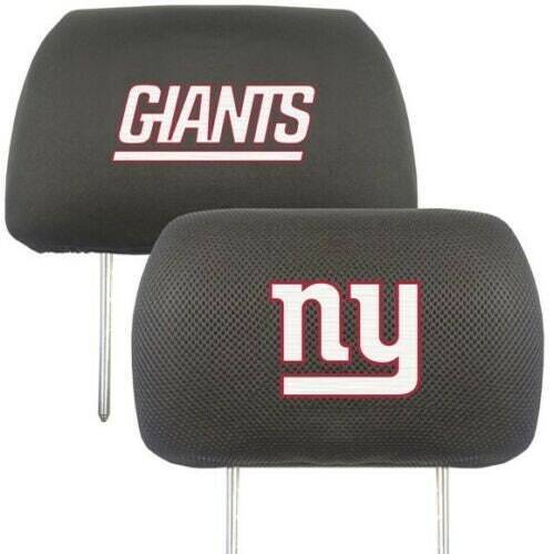 Set of 2   York Giants Embroidered Headrest Covers  Mesh  Two Sided