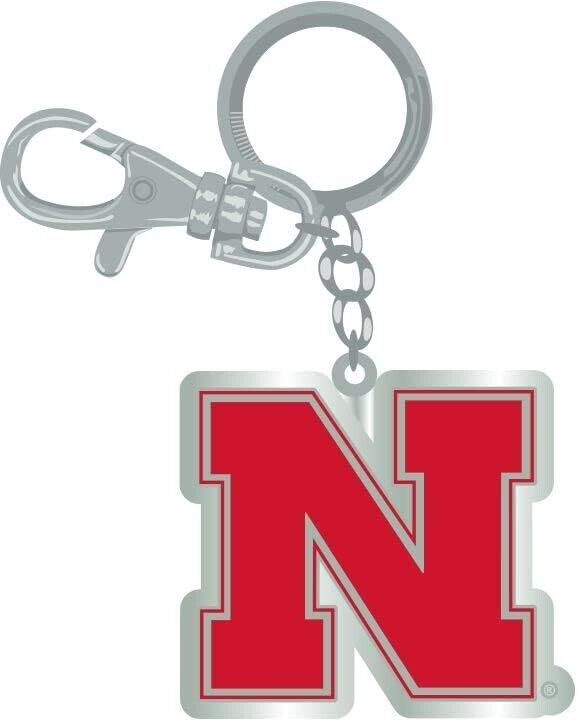 Nebraska Cornhuskers Heavyweight Metal Keychain Keyrings