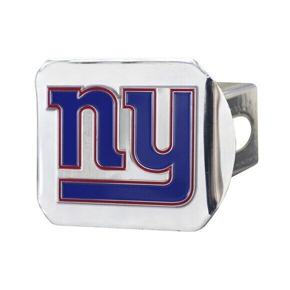 New York Giants Hitch Cover  Color on Chrome 3.4"x4"  3D Molded Design  Made of 