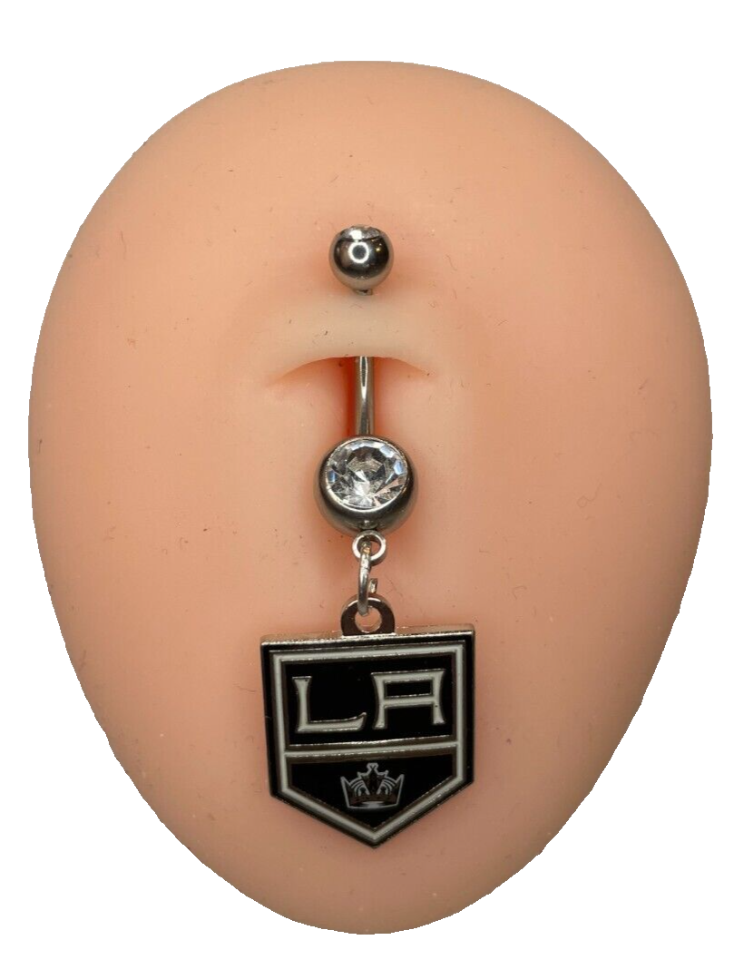 Los Angeles Kings Double Gem Surgical Steel Navel Ring Belly Piercing