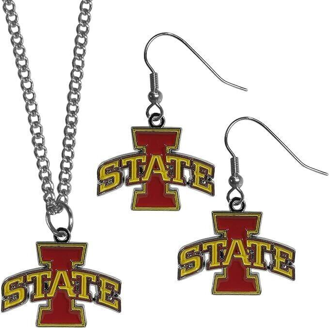 Iowa State Cyclones Dangle Earrings & Necklace Set