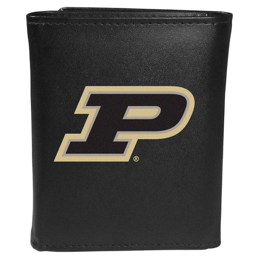 Purdue Boilermakers Leather Tri-fold Wallet Large Logo