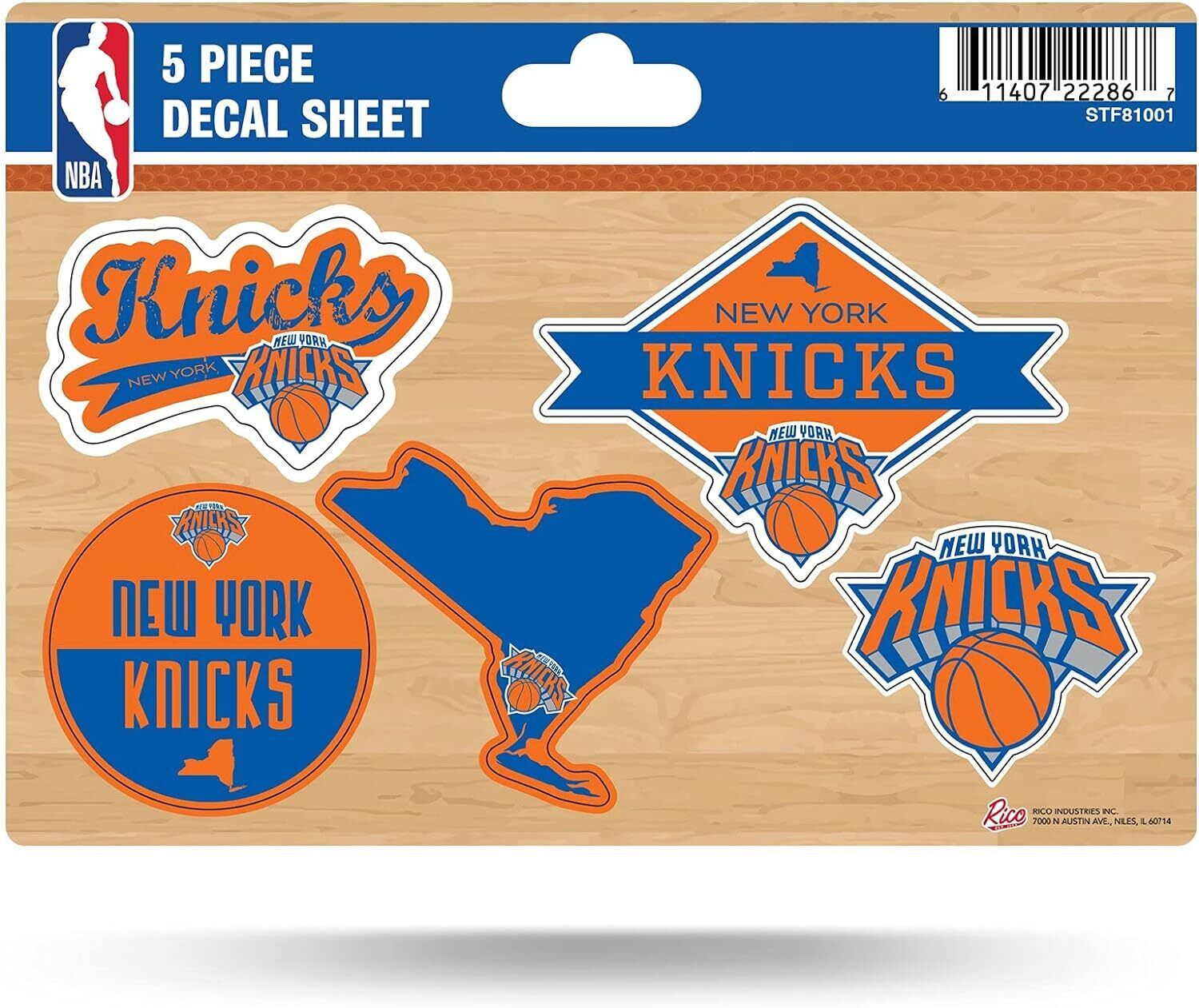 Set of 2 - New York Knicks NBA 5-Pc Sticker Sheet