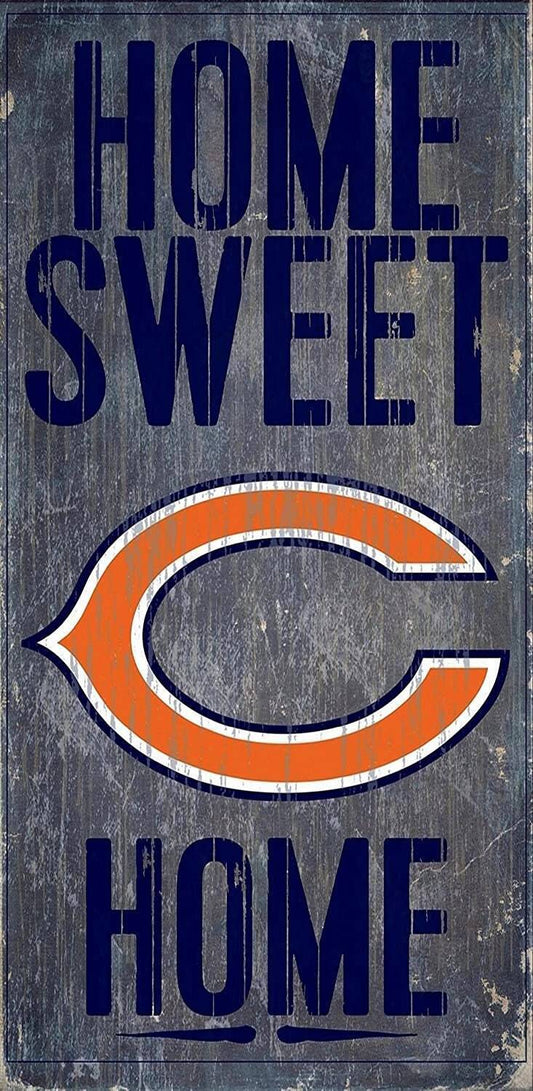 Chicago Bears "Home Sweet Home" Wood Signs 6"x12"