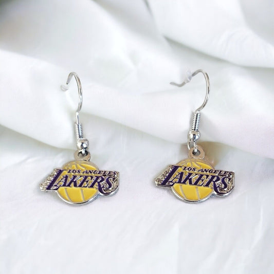 LOS ANGELES LAKERS LOGO DANGLER EARRINGS