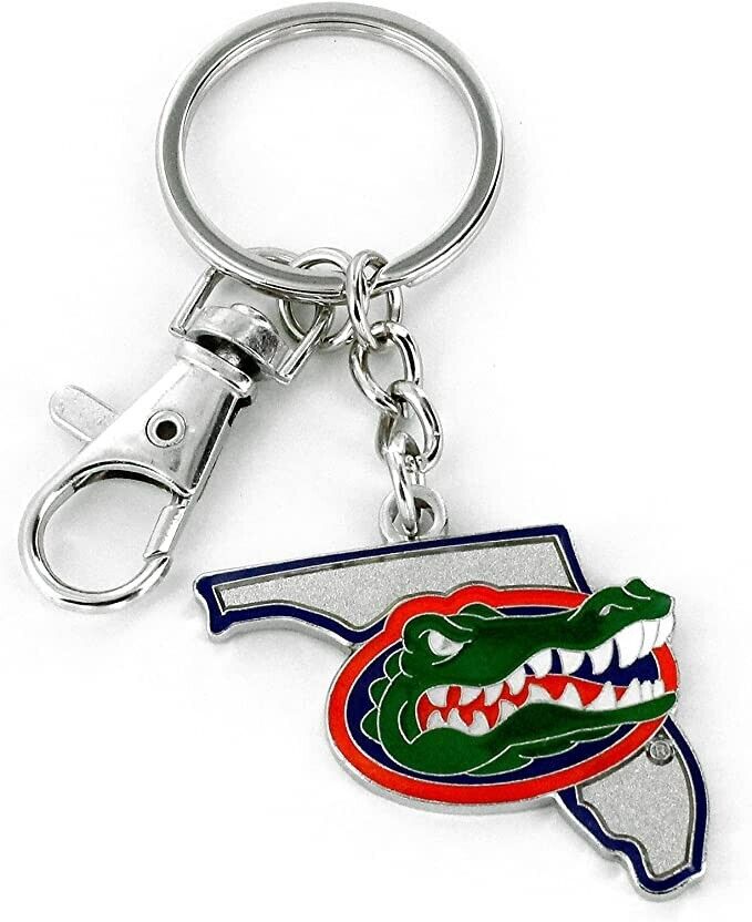 Florida Gators State Design Heavyweight Metal Keychain Keyrings