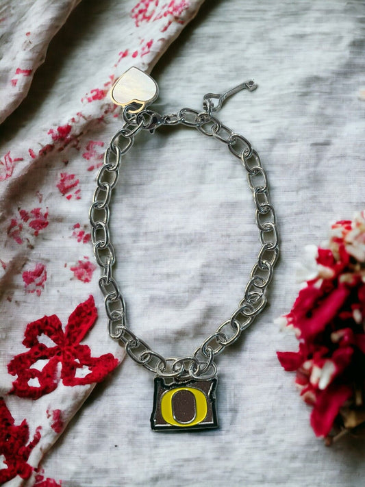 Oregon Ducks State Design Bracelets - Stainless Steel&Nickel Free