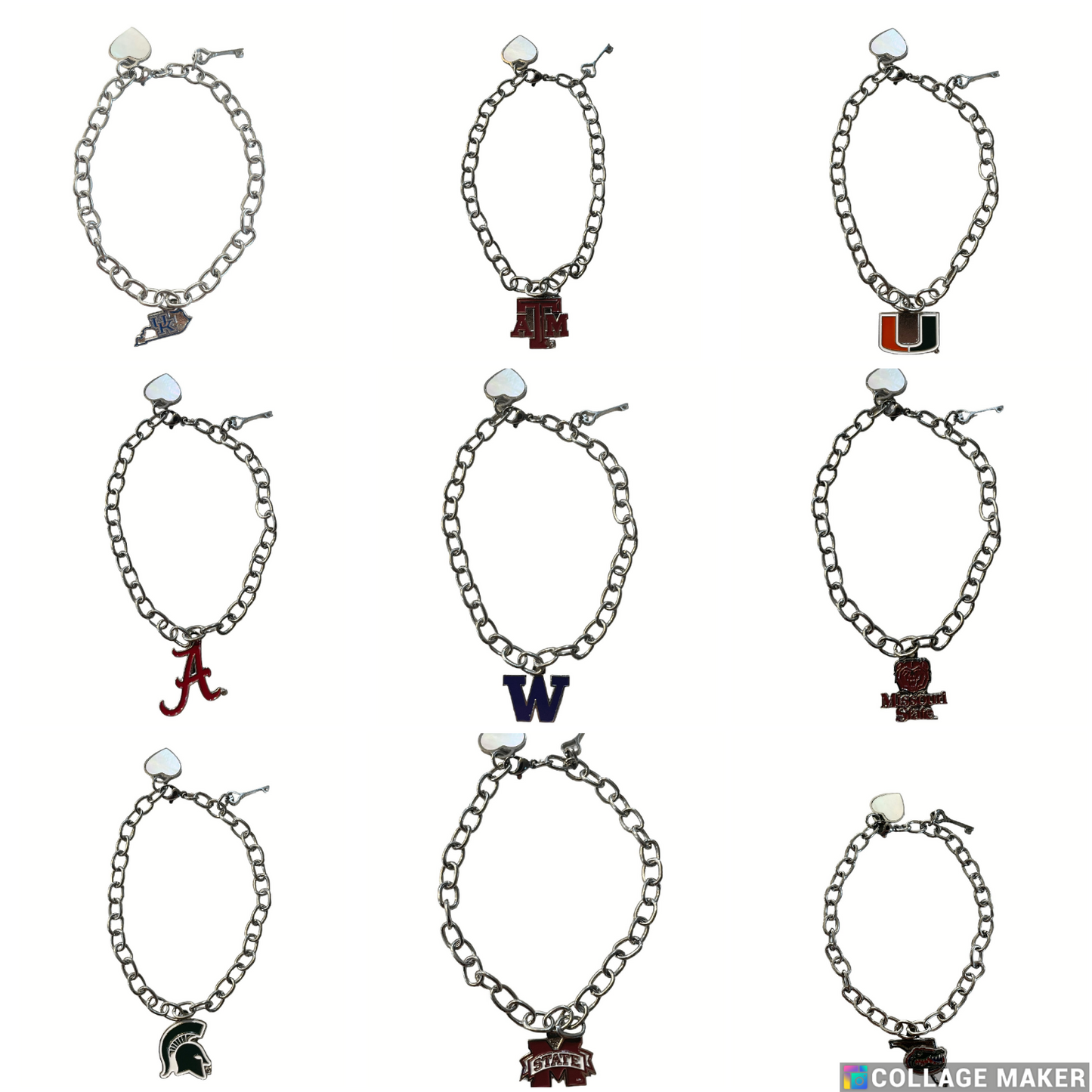 NCAA Licensed Bracelets - Pick Your Team - Stainless Steel