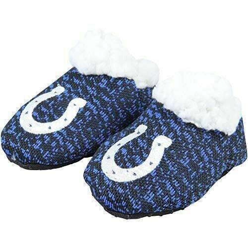 Indianapolis Colts Knit Baby Bootie  Embroidered Graphics  Faux Fur Lining