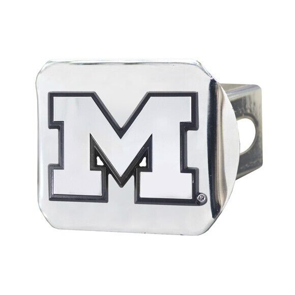 Michigan Wolverines Hitch Cover - Heavy Duty Chrome  - 3.4" x 4"