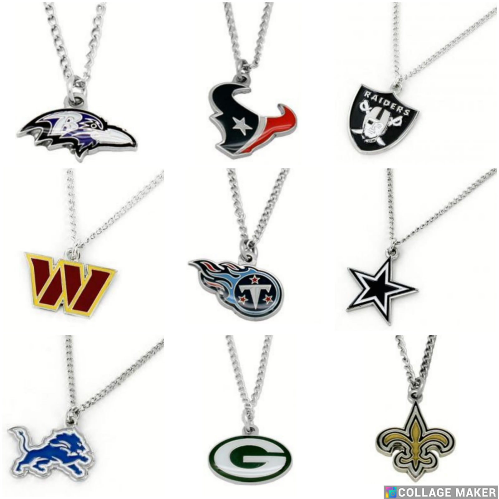 NFL Licensed Logo Pendant Necklaces - Pick Your Team