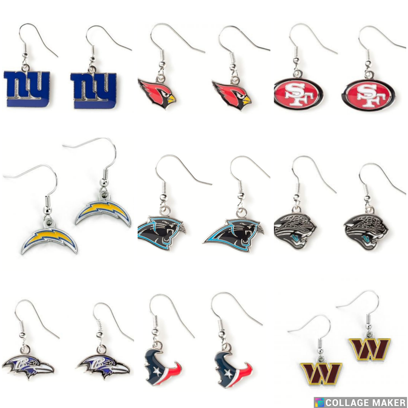 NFL Licensed Logo Dangler Earrings - Pick Your Team