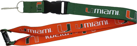 Miami Hurricanes Two Tone Lanyard Keychains