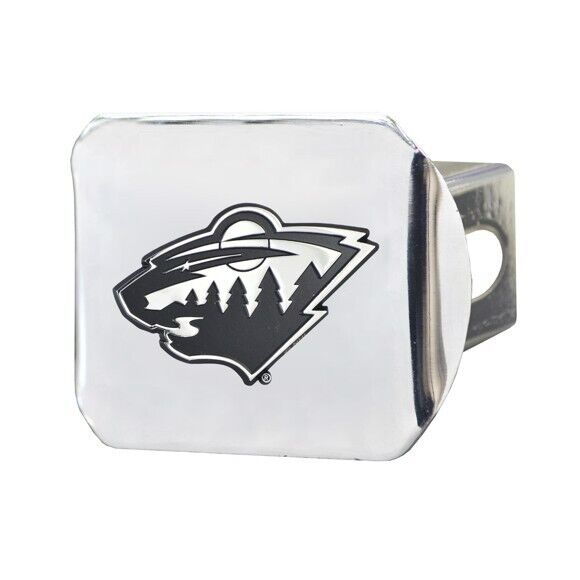 Minnesota Wild Hitch Cover - Heavy Duty Chrome  - 3.4" x 4"