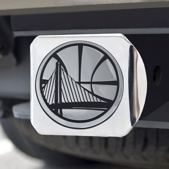 Golden State Warriors Hitch Cover - Heavy Duty Chrome  - 3.4" x 4"