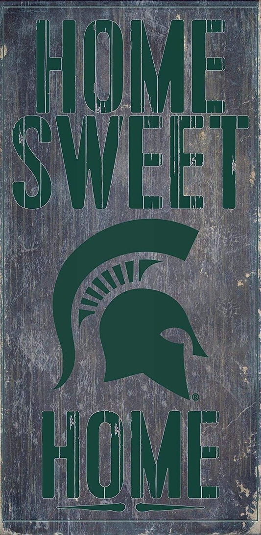 Michigan State Spartans "Home Sweet Home" Wood Signs 6"x12"