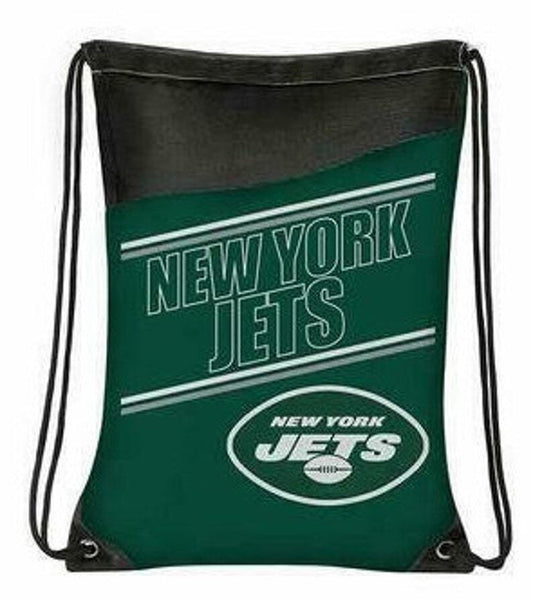 New York Jets Incline Style Backsacks Backpacks 18"H x 13.5"W  Braided Drawcord