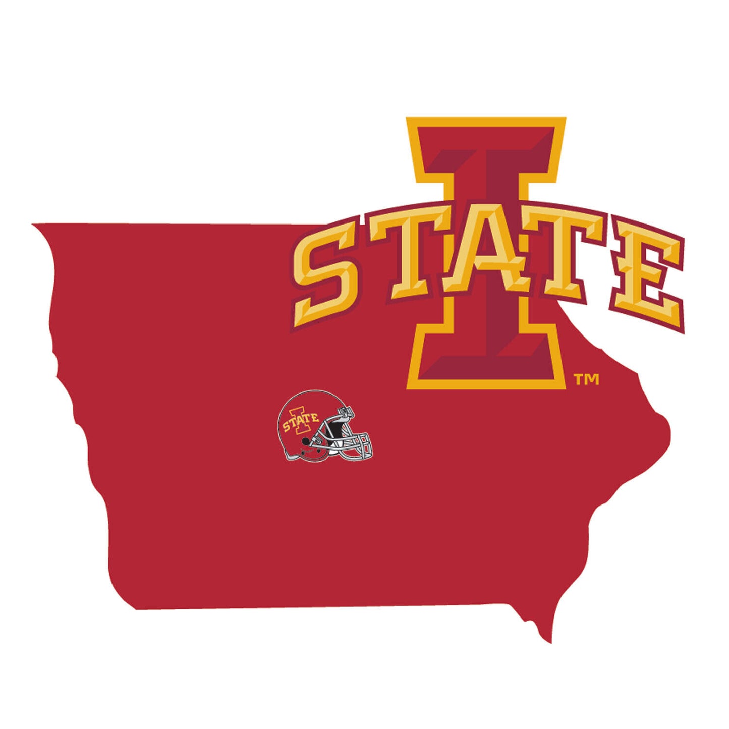 Iowa State Cyclones Home State Decal Sticker Vinyl Decal