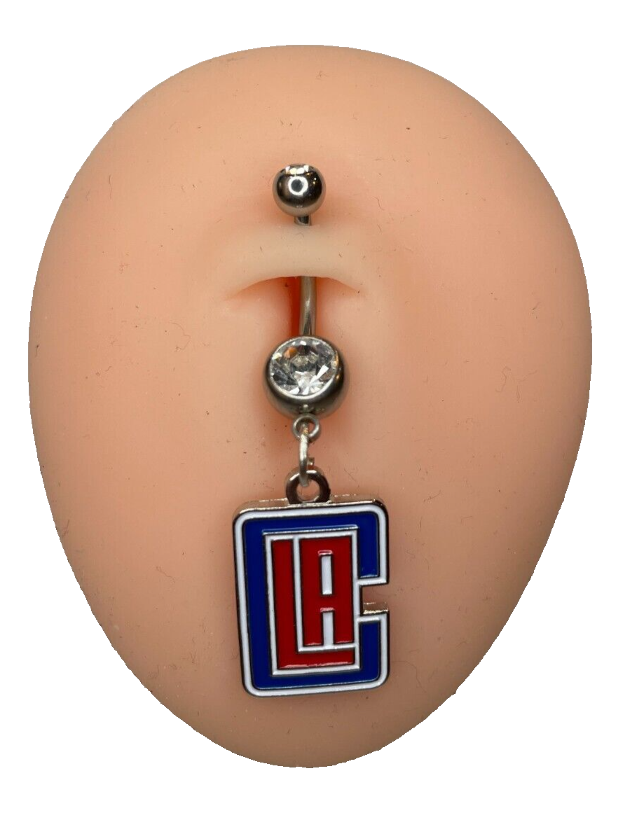 Los Angeles Clippers Double Gem Surgical Steel Navel Ring Belly Piercing