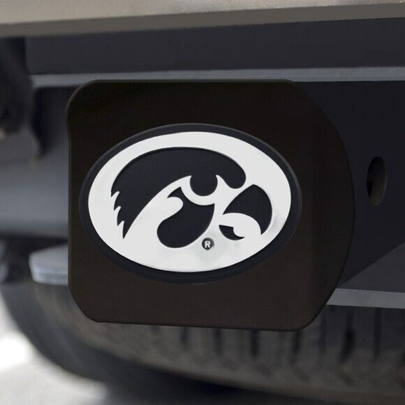 Iowa Hawkeyes Hitch Cover - Heavy Duty Black - 3.4" x 4"