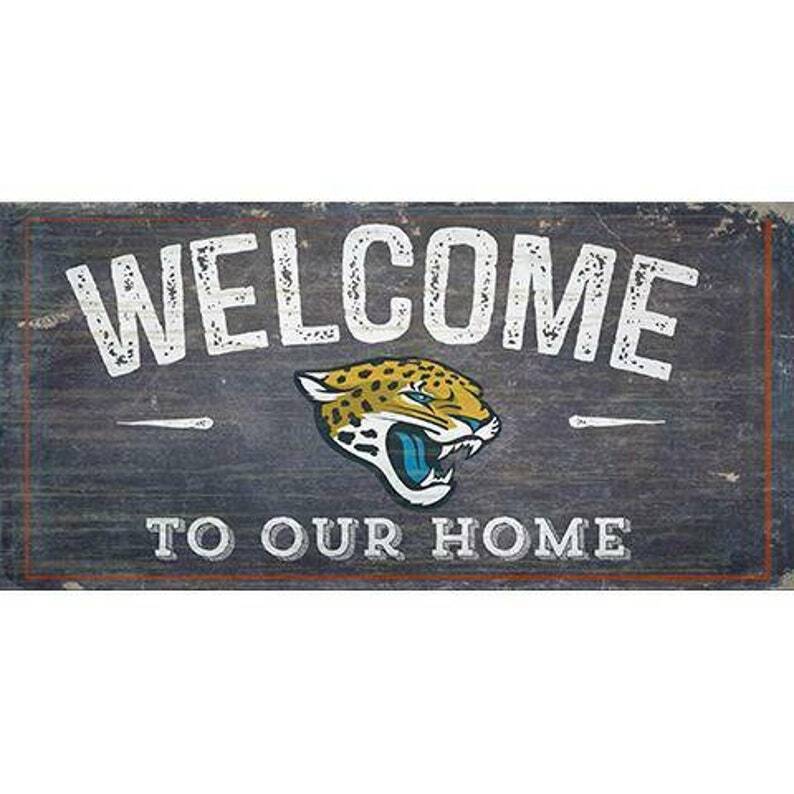 Jacksonville Jaguars "Welcome Home" Wood Signs 6"x12"