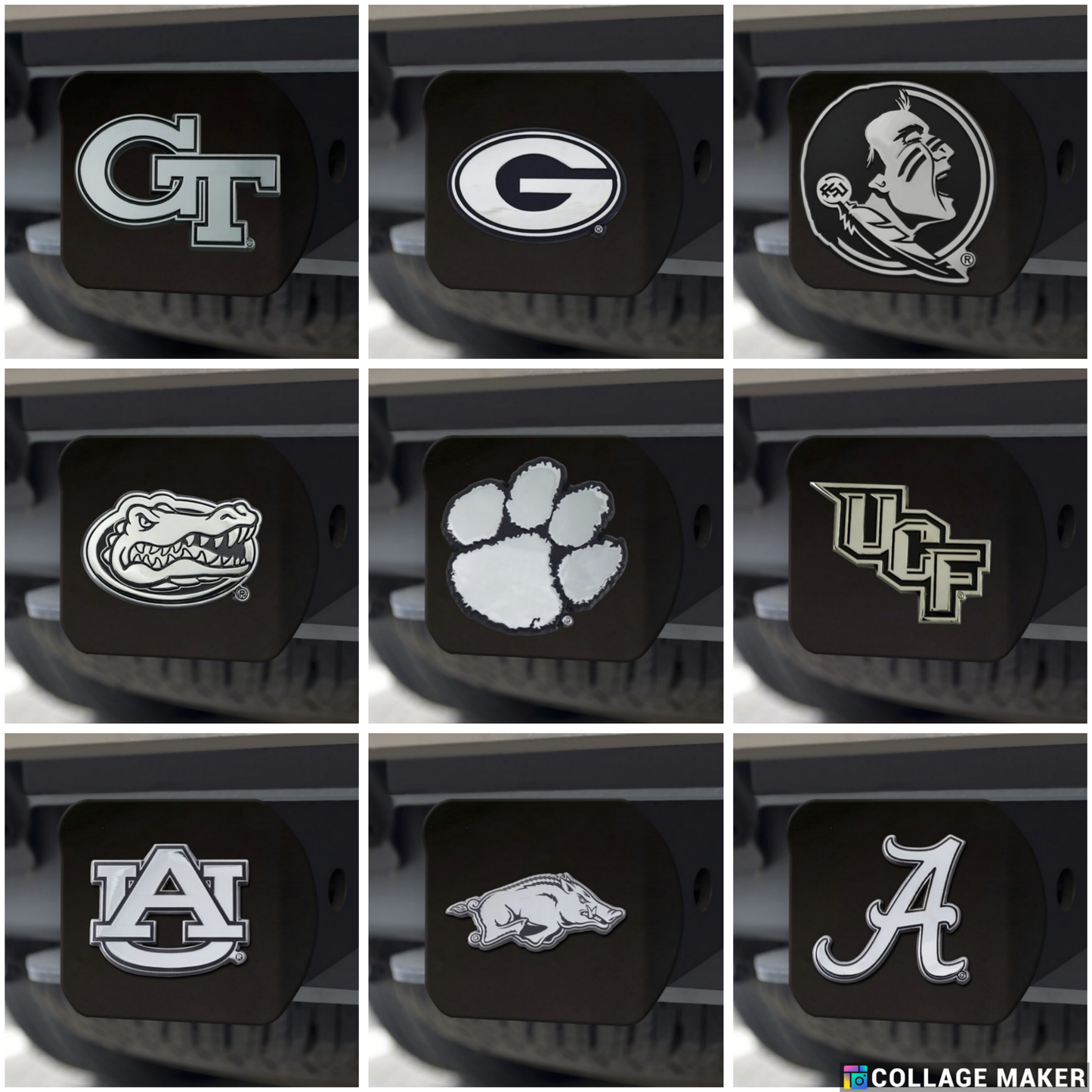 NCAA Hitch Covers - Heavy Duty Black - 3.4" x 4" - PICK YOUR TEAM