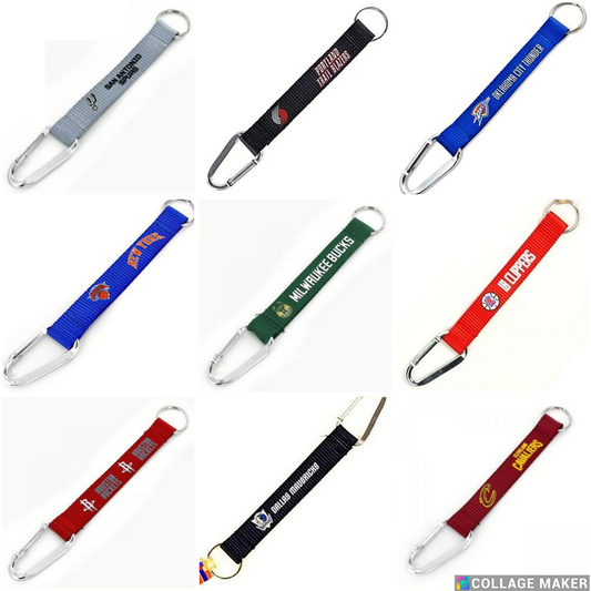 NBA Licensed Carabiner Lanyard Keychain Keyrings - Pick Your Team