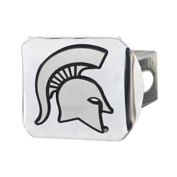 Michigan State Spartans Hitch Cover - Heavy Duty Chrome  - 3.4" x 4"